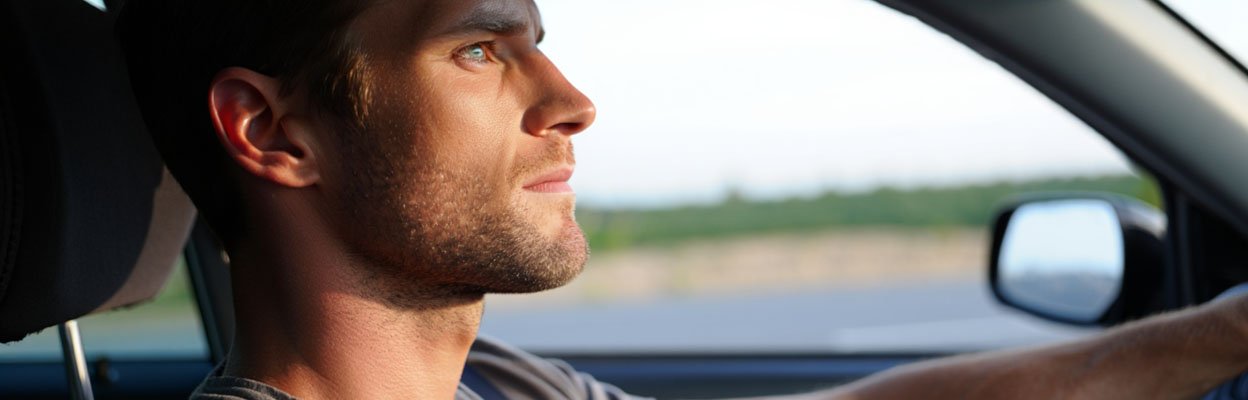 Мужчина за рулем машины